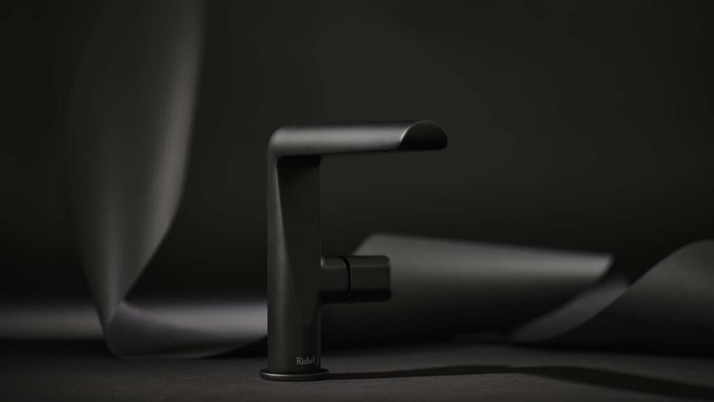 riobel parabola design black bathroom tap