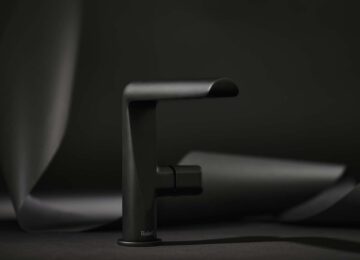 riobel parabola design black bathroom tap