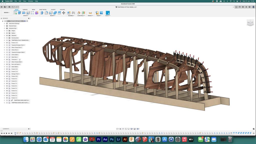 Daniel Lee Temptress kitting model currently underway in Fusion 360 3 copy