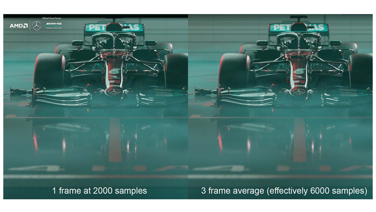 Mercedes-AMG F1 W12 AMD Radeon PRO + Blender animation denoising WEB