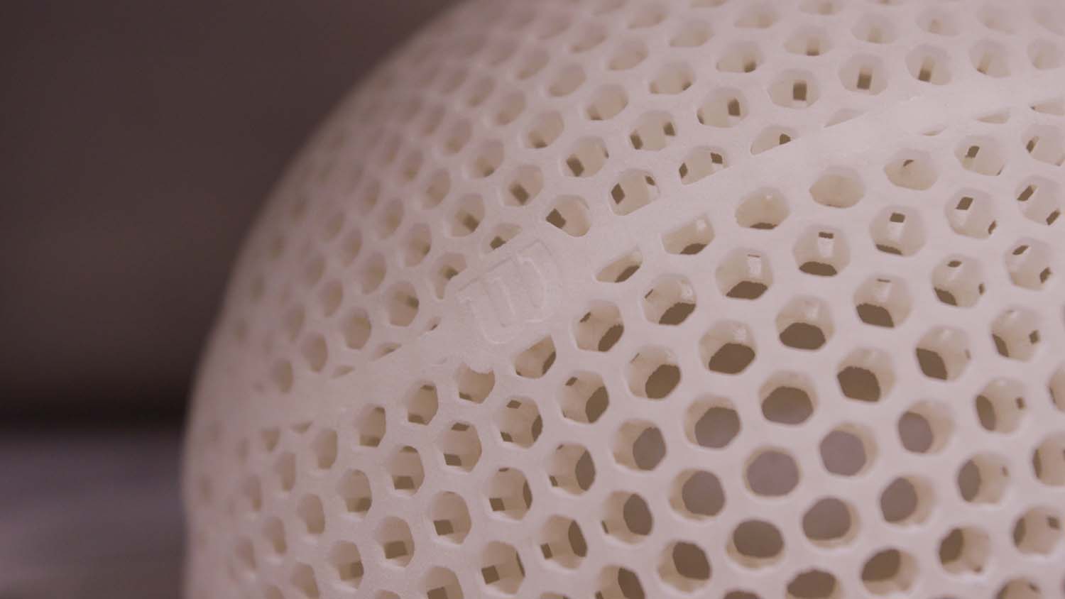 3D printed Wilson Airless Prototype before post-processing and finishing steps