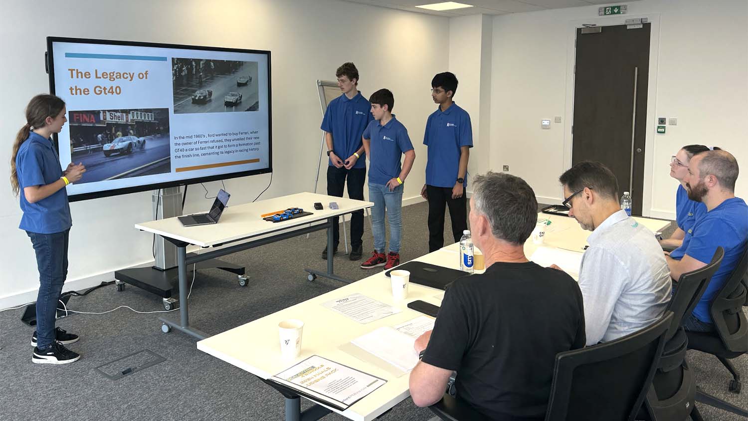 Scalextric4Schools presenting to judges