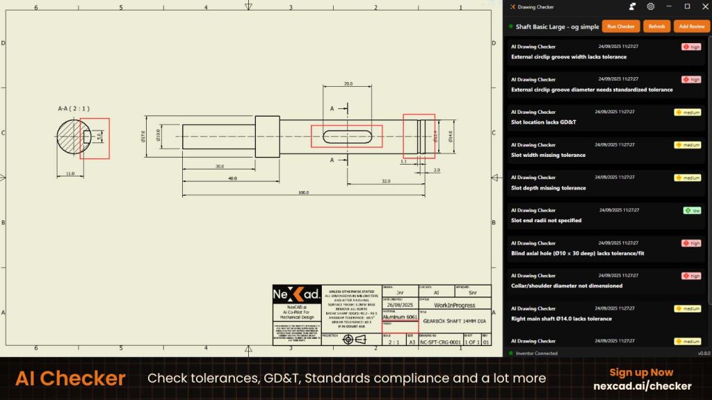 nexcad-ai-d3d-30-2025-Check-tolerances-GDT-Standards-compliance-and-a-lot-more