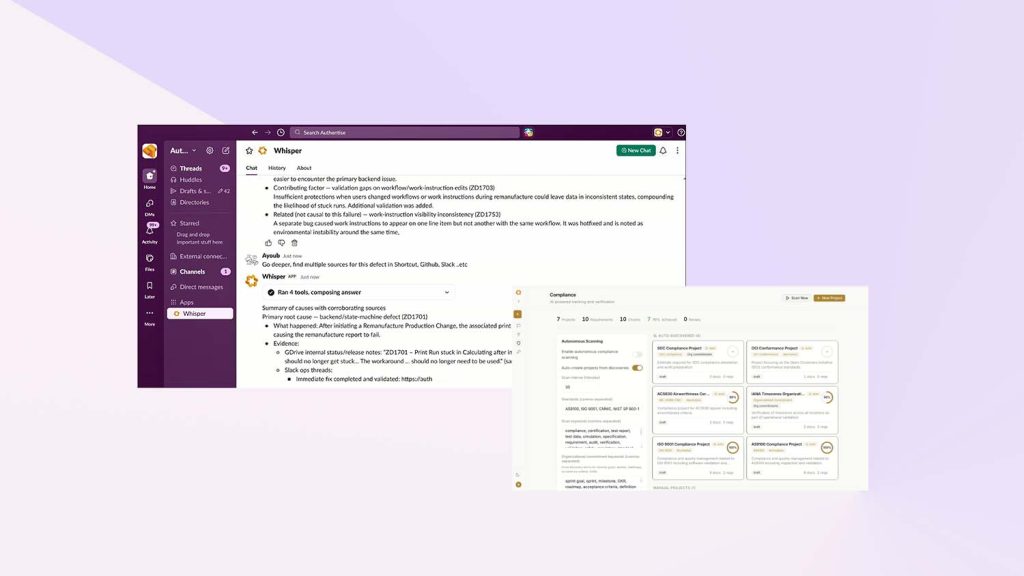 Authentise Whisper is agentic AI for engineering through manufacturing workflows