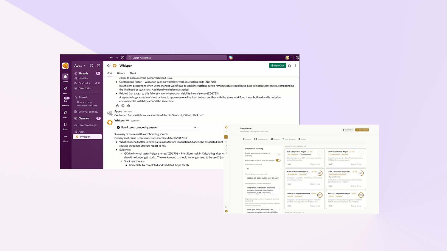 Authentise Whisper is agentic AI for engineering through manufacturing workflows