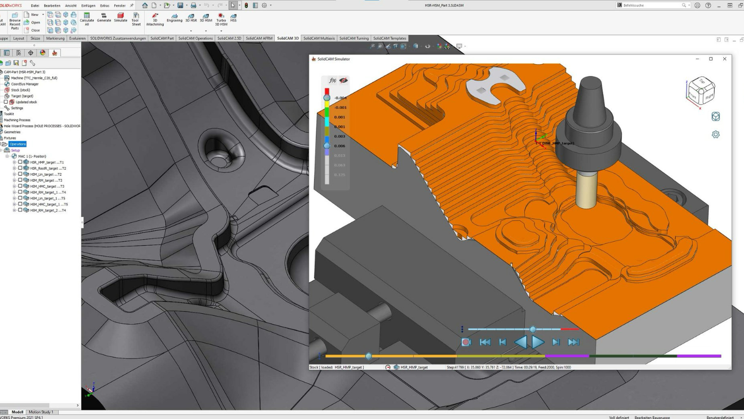 SolidCAM simulation